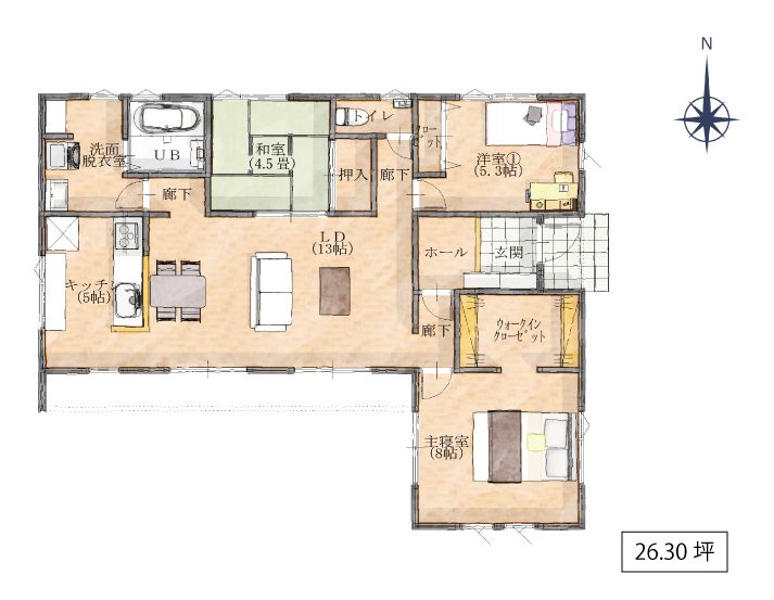 3LDKの平屋事例5